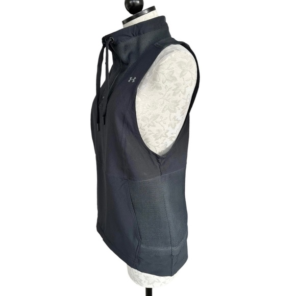 Under Armor New Media Woven Vest 1/4 Zip Kangaroo Pocket Mesh Woven Back Size XS - Picture 8 of 16
